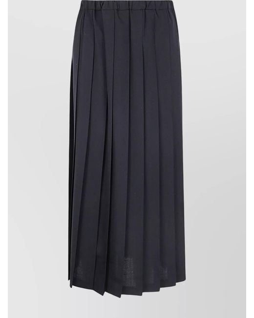 Junya Watanabe Blue Pleated Midi Skirt