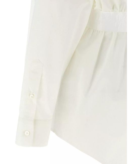 MM6 by Maison Margiela White Cotton Long-Sleeve Shirt