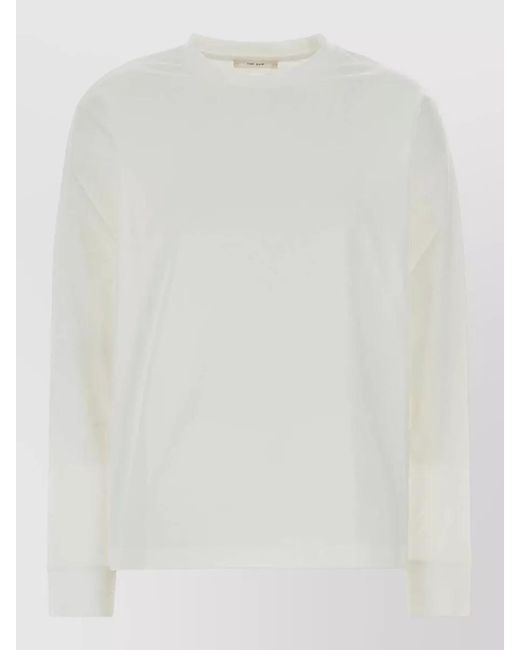 The Row White Ciles Cotton Oversize Long Sleeve T Shirt