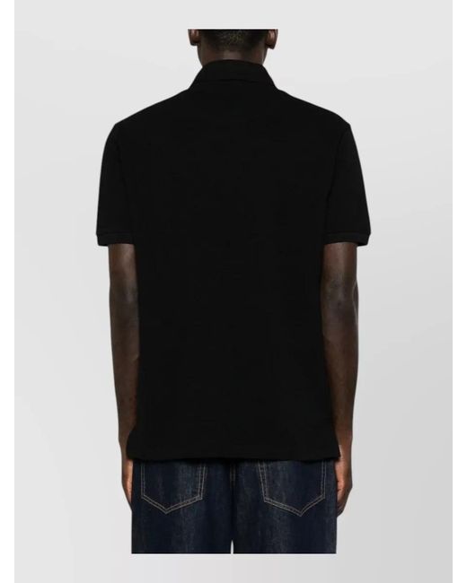 Etro Black Cotton Piqué Embroidered Polo Shirt for men