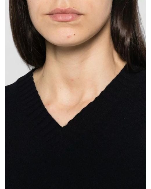 Fabiana Filippi Black Long Sleeve V Neck Casual Top