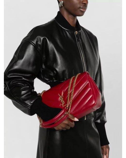 Saint Laurent Red 'Loulou' Medium Bag