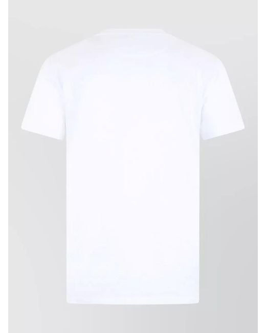 Fendi White Cotton T Shirt Rhinestone Graphic Print for men