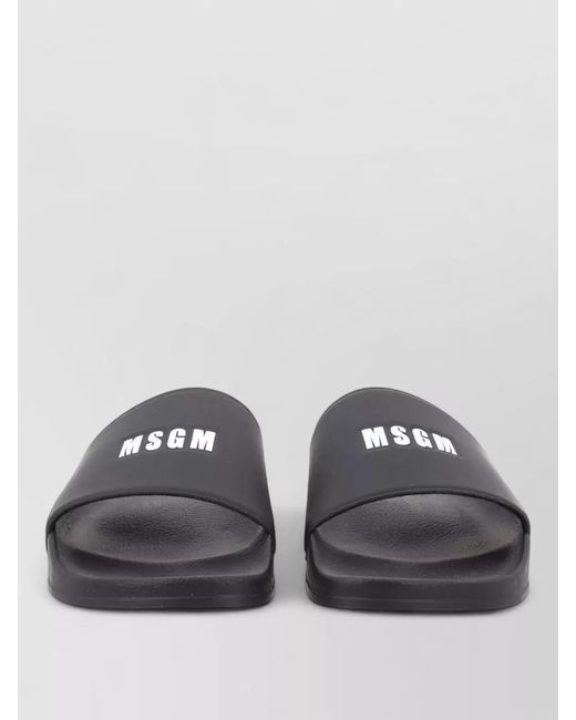 MSGM Gray Flat Sole Open Toe Slides for men