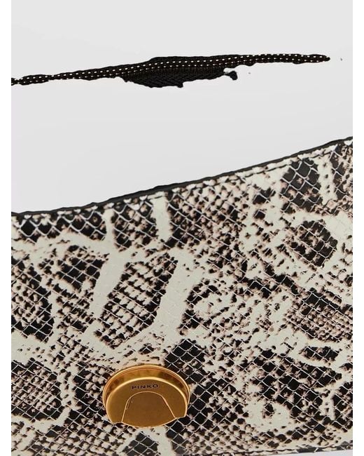 Pinko Gray Mini Love One Light Shoulder Bag