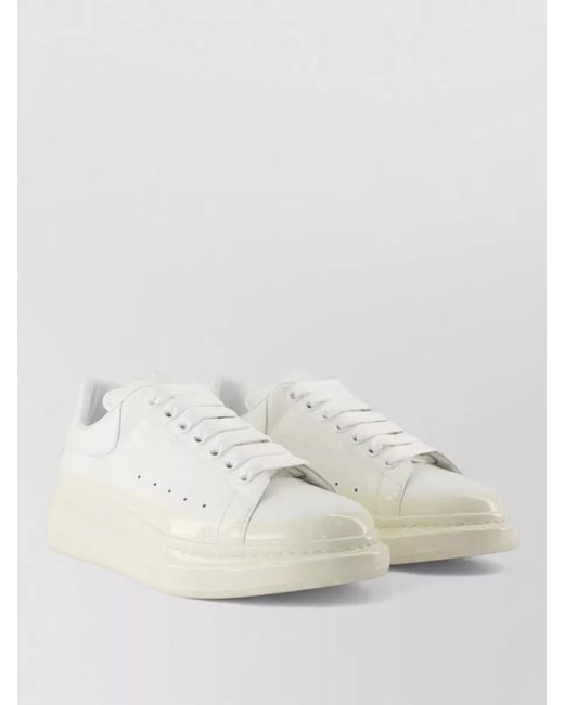 McQueen Natural Oversized Leather Sneakers Platform Sole for men