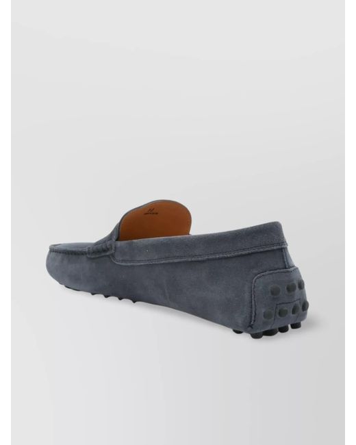 Tod's Blue Suede Leather Loafers for men