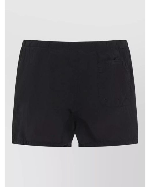 Stone Island Black Polyamide Shorts Back Pocket Tech Design for men