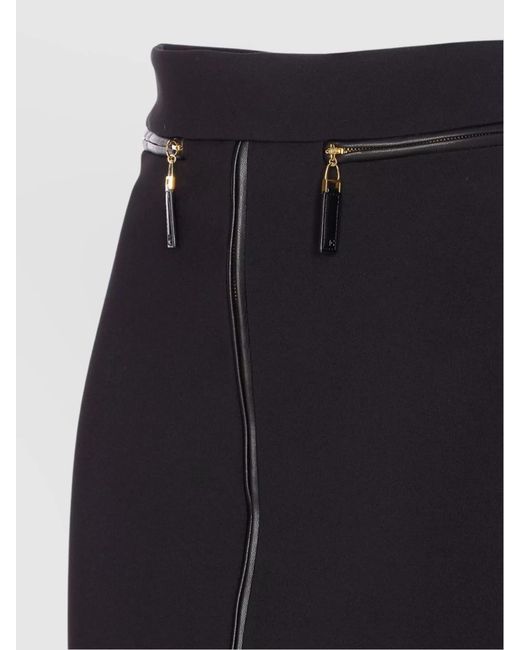 Elisabetta Franchi Blue Crepe Zip Pencil Skirt