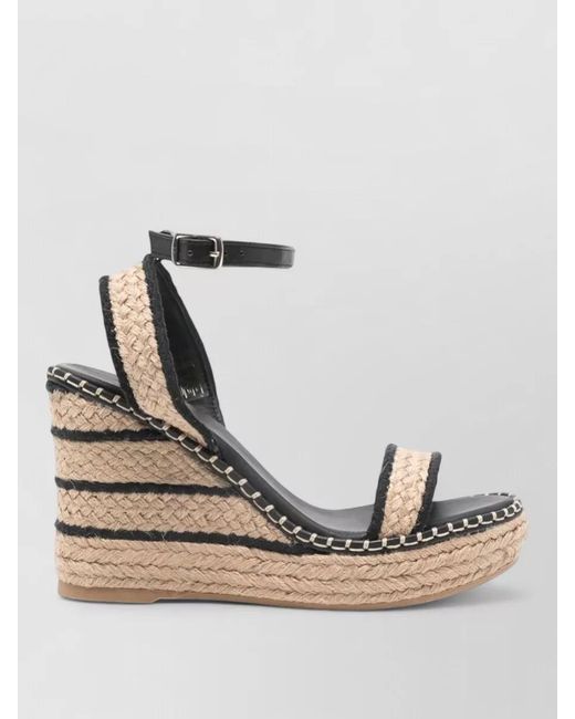 Castaner Metallic Leather Ankle-Strap Platform Wedge Espadrilles