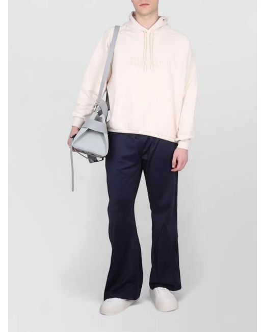 Sunnei White Hooded Sweater Drawstring Hood Ribbed Cuffs Hem for men