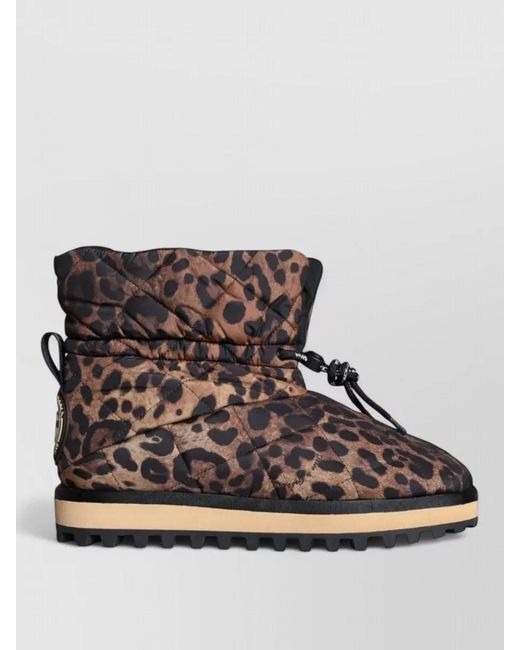Dolce & Gabbana Black Leopard Print Ankle Boots Padded Design for men