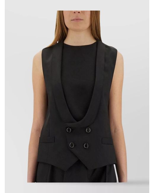 Moschino Black Virgin Wool Vest