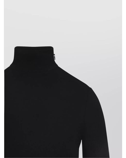 Alaïa Black Viscose High-Neck Long-Sleeve Cutout Midi Dress