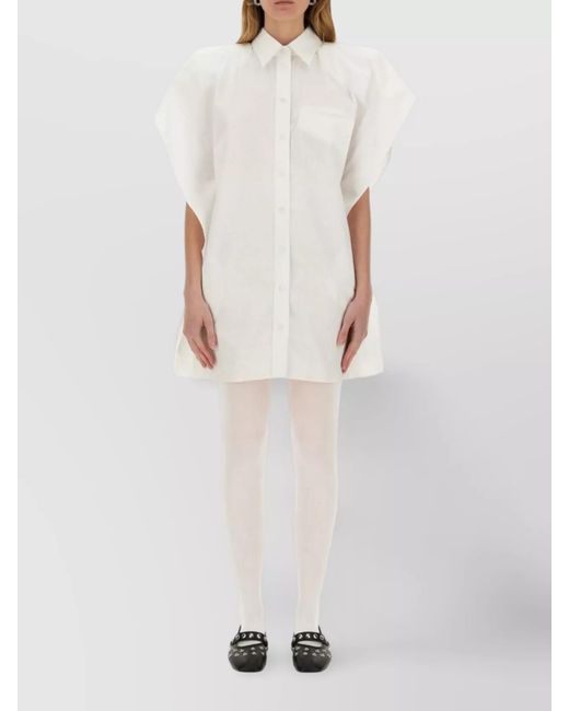 Stella McCartney White Cotton Poplin Mini Dress