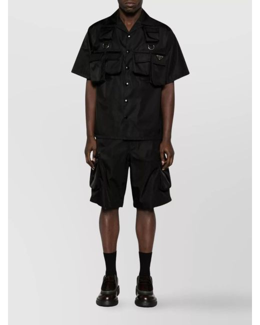Prada Black Nylon Short Sleeves Shirt for men