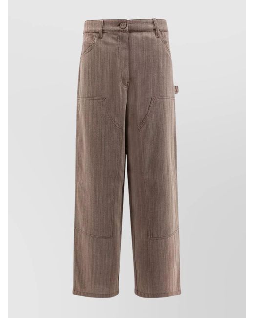 Golden Goose Deluxe Brand Brown Marley Virgin Wool Blend Trousers