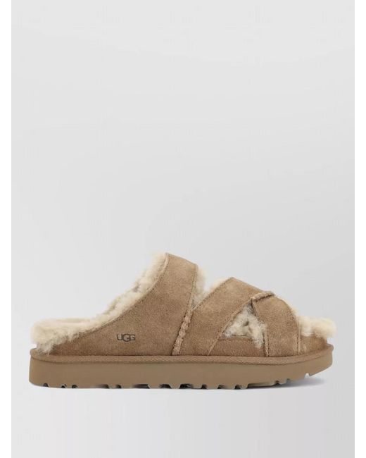 Ugg Natural Greenport Cross Strap Slide Sandal