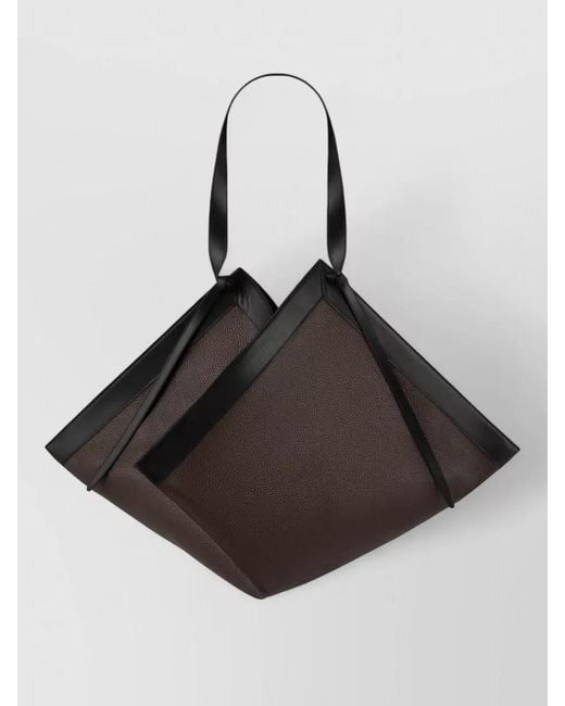 Yuzefi Black Structured Tote Bag Material Size Strap