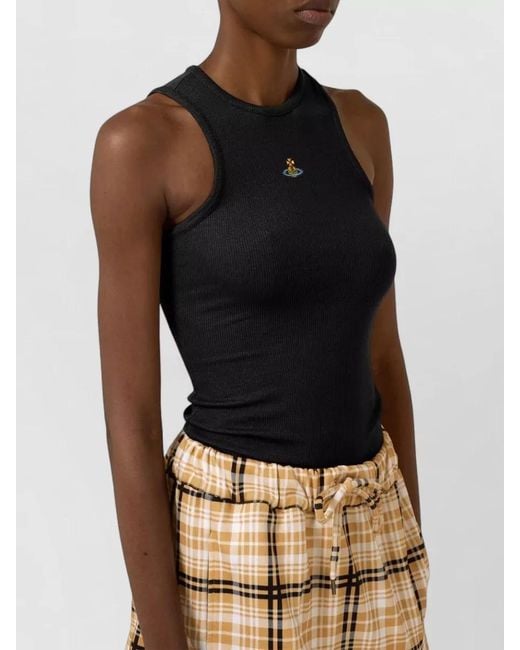 Vivienne Westwood Black 90S Ribbed Scoop Neck Tank