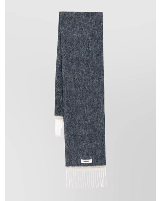 Jacquemus Blue Mohair Alpaca Wool Scarf for men
