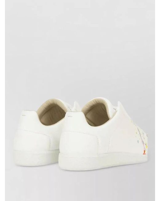 Maison Margiela Natural Low Top Sneakers Paint Splatter Design for men