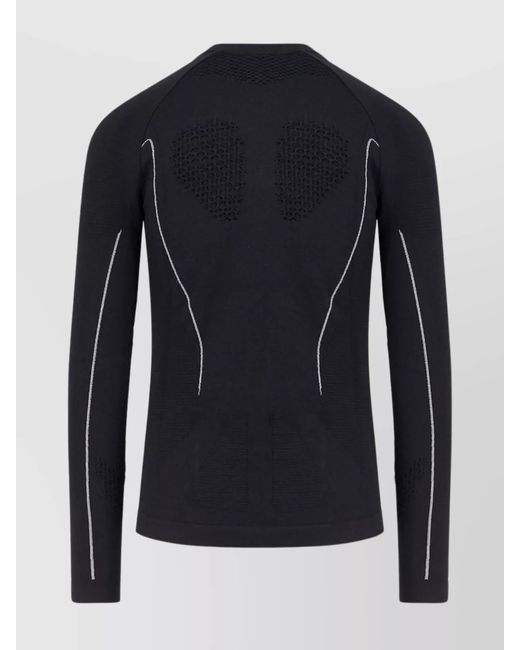 Roa Black Ribbed Long-Sleeve T-Shirt for men