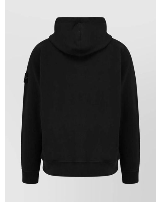 Stone Island Black Hooded Sweatshirt Made From Organic Cotton for men