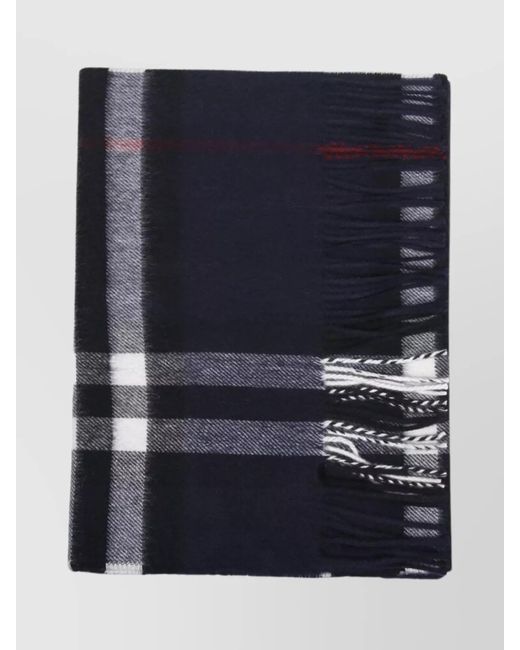Burberry Blue Cashmere Check Scarf