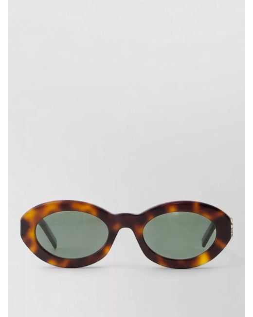 Saint Laurent Green Oval Sunglasses Lenses Tortoiseshell Frame Design