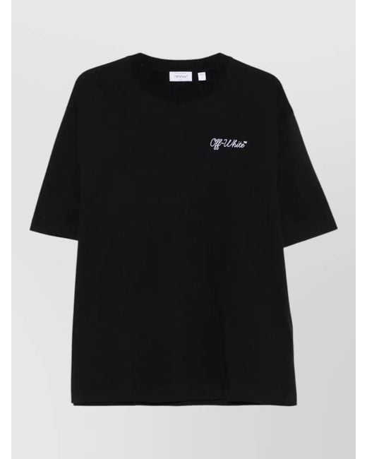 Off-White c/o Virgil Abloh Black Logo Script Skate Crew Neck T Shirt for men