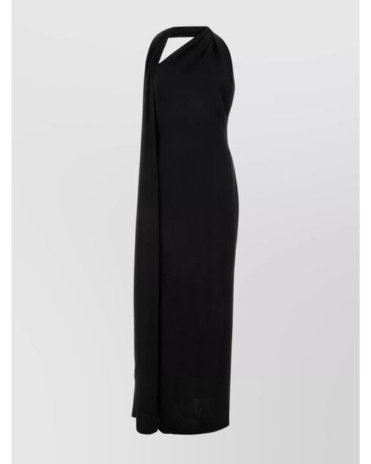 Loewe Black Satin Sleeveless Long Dress