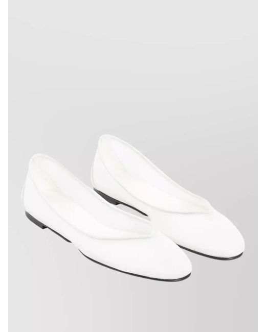 Jacquemus White Ovalo Ballerina Shoes Pointed Toe Flat