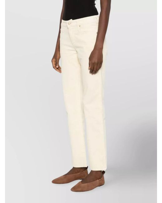 7 For All Mankind Natural Corduroy Straight-Leg Trousers
