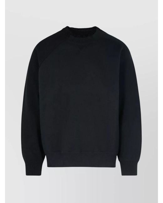 Sacai Blue Wool Crew Neck Sweater for men