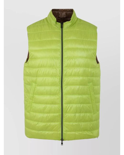 Herno Brown Nylon Reversible Gilet for men
