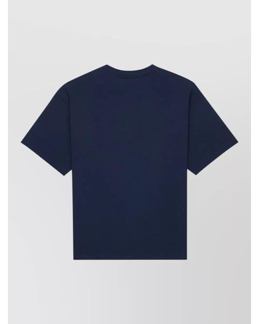 Saint Laurent Blue Logo Crewneck Short Sleeve Loose T Shirt for men