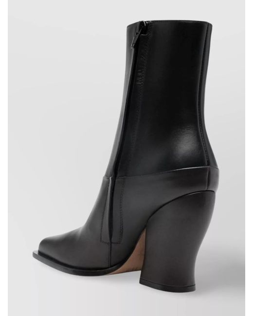 Loewe Black Calf Leather Panelled Ankle Boots