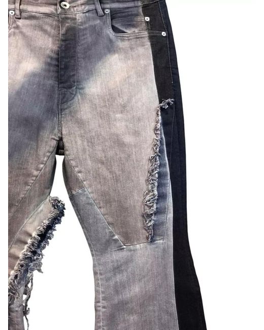 Rick Owens Gray Bolan Bootcut Stretch Denim Flare Pants for men