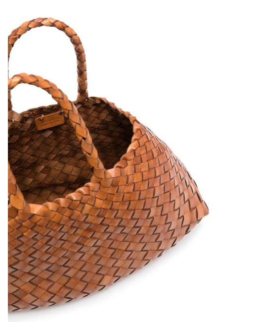 Dragon Diffusion Brown Santa Croce Small Leather Tote Bag