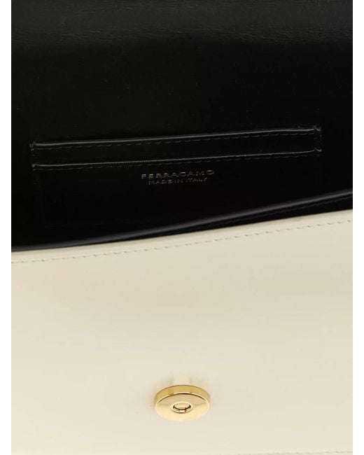 Ferragamo Black Gancini Small Leather Shoulder Bag