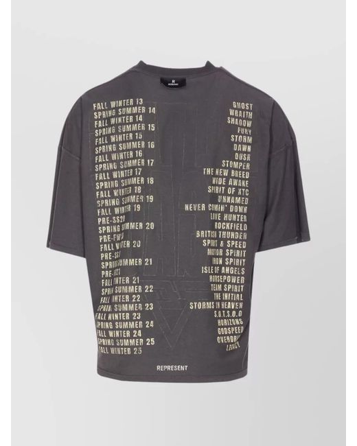 Represent Gray Organic Cotton And Hemp Oversized Short-Sleeve T-Shirt for men