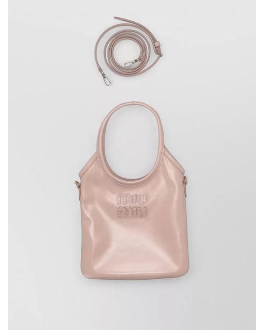 Miu Miu Pink Oval Tote Bag Smooth Finish