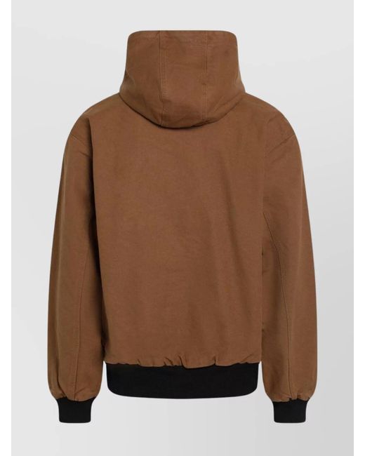 Carhartt Brown Canvas Single-Breasted Coat for men