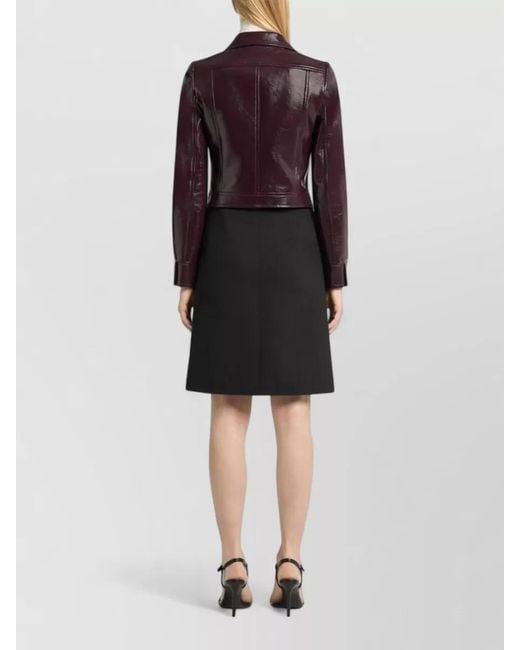 Courreges Brown Vinyl Cropped High-Collar Jacket