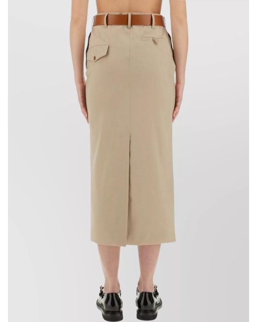 Moschino White Virgin Wool High-Rise Maxi Skirt