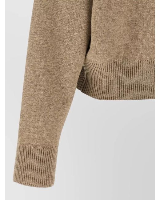 Brunello Cucinelli Natural Wool Cardigan Cropped High Neck Zipper