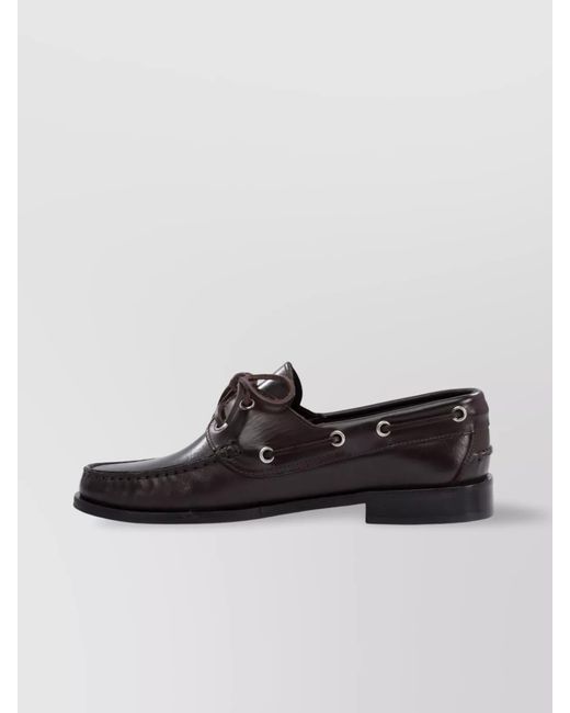 Aeyde Black Leather Lace-Up Loafers