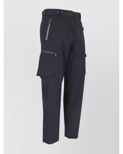 Moncler Blue Stretch Cropped Trousers