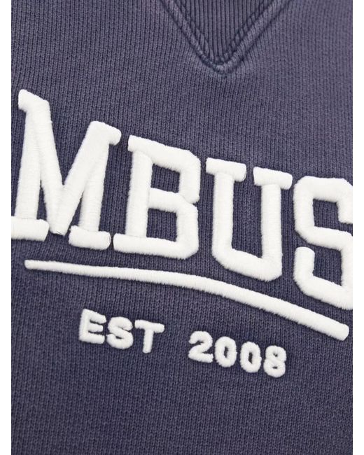 Ambush Blue Cotton Ribbed Crew-Neck Sweatshirt for men